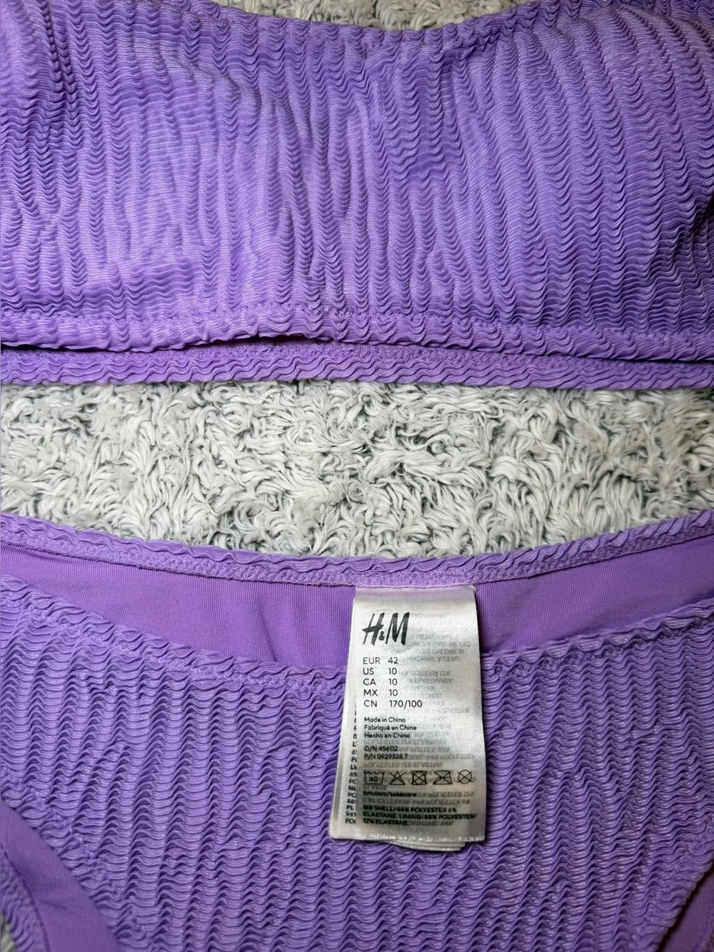 H&M Purple Textured Bikini